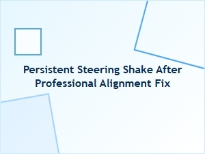 Why Steering Still Shakes After Alignment Repair