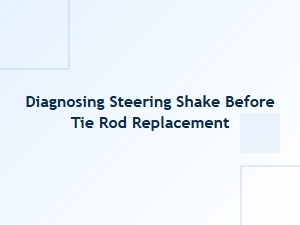 Diagnosing Steering Shake for Safe Tie Rod Replacement
